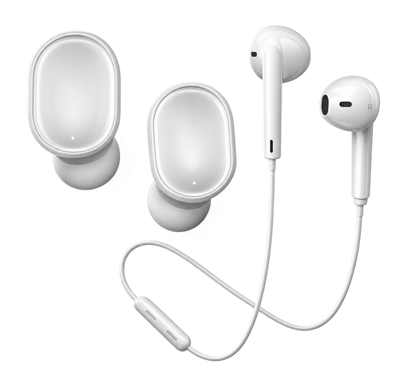 Fones de ouvido Bluetooth e com fio